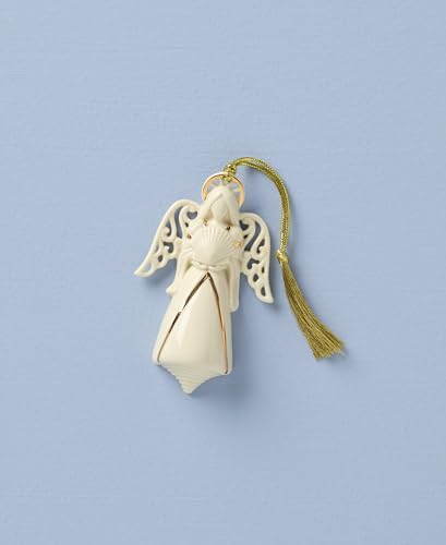Lenox Ornaments, 2025 Angel of The Sea Christmas Ornament, Ivory Porcelain, 24K Gold Accents, Gold Cord for Hanging, Christmas Tree Decorations, Winter Decor (White, 1 Piece, 4.25 Inch Height)