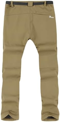 TBMPOY Men's Snow Ski Hiking Pants Waterproof Winter Fleece Lined Pants Camping Skiing Ice Fishing Pants with Belt