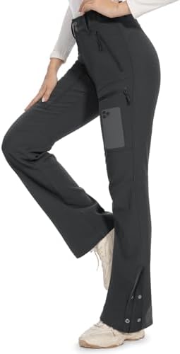 Moosehill Women's Snow Ski Pants : Water Resistant Fleece Lined Flare Fit