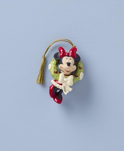 Lenox 2025 Minnie Mouse Christmas Wreath Hanging Ornament