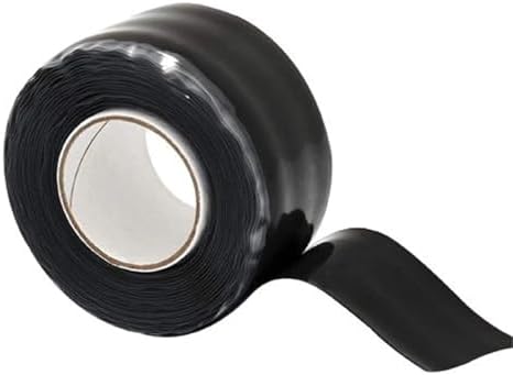 12 Roll 1 Inch X 10 FT Self-Fusing Silicone, Thickness 0.5mm Hose Repair Tape, Heavy Duty and Leak Proof Rubber Hose Tape, Pipe for Water(Black)