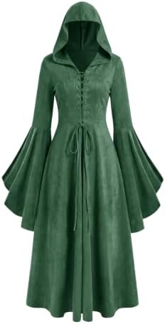 Wenrine Womens Gothic Witch Costume Renaissance Vampire Dress For Halloween