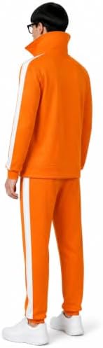 Adult Halloween Costume 2026 Men, Funny Orange Tracksuit Jumpsuit Outfit