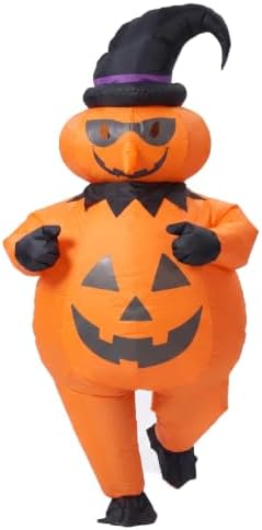 Pumpkin Witch Inflatable Costume Adult Halloween Blow Up Suit