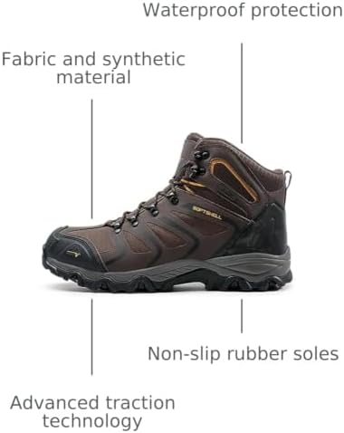 NORTIV 8 Men's Ankle High Waterproof Hiking Boots