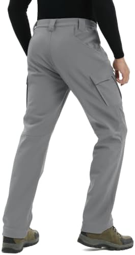 TACVASEN Men's Winter Snow Ski Pants Fleece Lined Waterproof Work Tactical