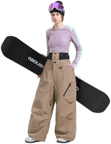 GSOU SNOW Womens Mens Snowboard Pants Baggy Snow Ski Pants for Snowsports