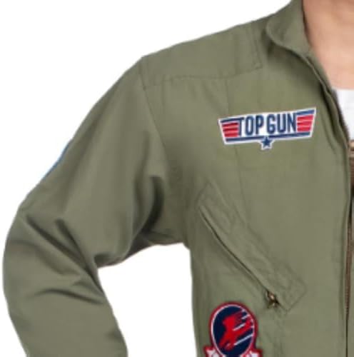 Leg Avenue Mens Licensed Top Gun Flight Suit Costume, SML/MED, Khaki/Green