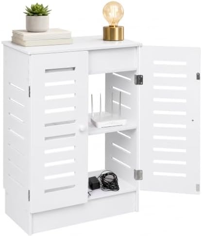 Large WiFi Router Storage Cabinet, Stable Floor Standing Hider