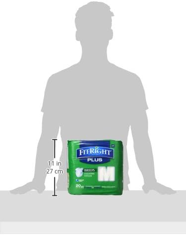 FitRight OptiFit Extra+ Adult Diapers with Leak Stop Guards, Disposable Incontinence Briefs with Tabs, Moderate Absorbency, Medium, 32"-42", 20 Count (Pack of 2)