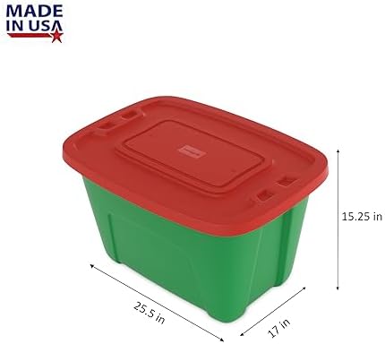 SIMPLYKLEEN Storage Bins with Lids - Made in USA 18-Gallon (72-Quart) 2-Pack Storage Totes with Lids, Plastic Stackable Containers Large Storage Boxes for for Home and Office Organization Green/Black