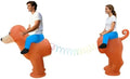 Couple Inflatable Dachshund Costume 2 Person Ride-On Wiener Dog Dural Wearer Sausage Dog Blow Up Suit for Adult,Men Women Halloween Cosplay Outfit, Team-Building Party