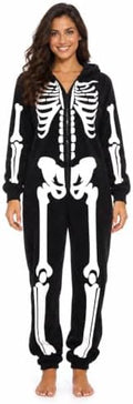 Just Love Women's Adult Onesie Skeleton Halloween Costume with Hood