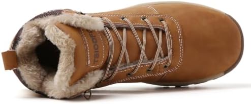TSIODFO Men's Waterproof Snow Boots Leather Hiking Boot
