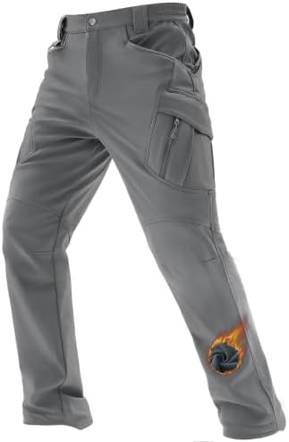 TACVASEN Men's Winter Snow Ski Pants Fleece Lined Waterproof Work Tactical