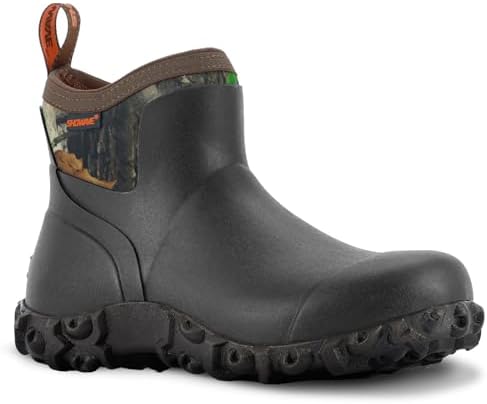 Showave Men's Ankle Rain Boots Waterproof Rubber Garden Boot Mud Booties