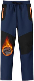 MoFiz Boys Snow Ski Pants Fleece Waterproof Winter Outdoor Hiking Pants