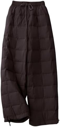 Flygo Women Winter Pants Lightweight Quilted Puffy Baggy Snow Pants
