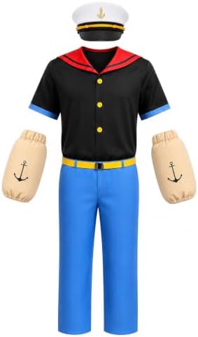 Sailor Man Costume Halloween 7Pcs Adults Sailor Outfits