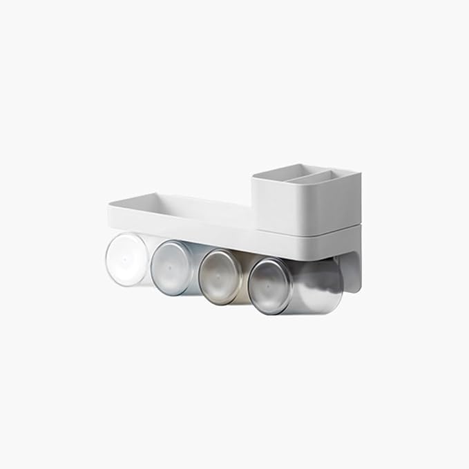 Toothbrush Rack Wall-mounted Toothbrush Storage Box Gray Toothbrush Holder Bathroom Accessories Storage Bracket with Cup Easy to Install Bathroom Toothbrush Holder(L31.2cm)