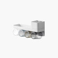 Toothbrush Rack Wall-mounted Toothbrush Storage Box Gray Toothbrush Holder Bathroom Accessories Storage Bracket with Cup Easy to Install Bathroom Toothbrush Holder(L31.2cm)