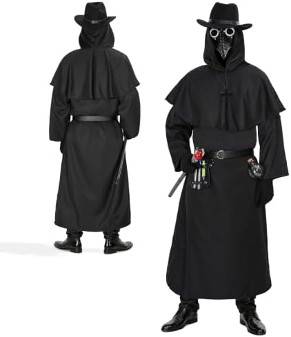 Halloween Adult Plague Doctor Men Costume for Cosplay Party