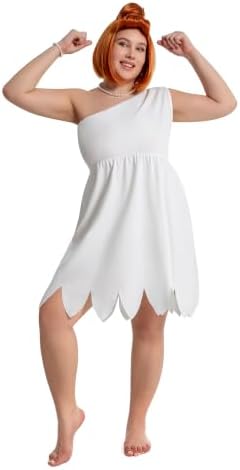 Plus Size Cavewoman & Caveman Costume Set with Wig and Accessories