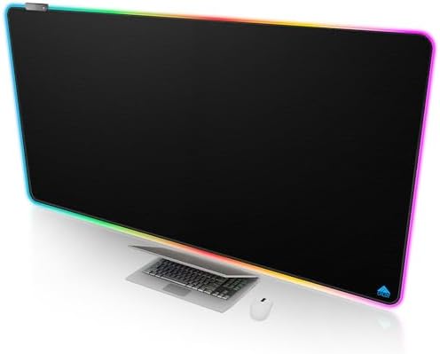 Cacoy 55"x27.5" Giant RGB Gaming Mouse Pad, Extra Large LED Desk Mat, Black
