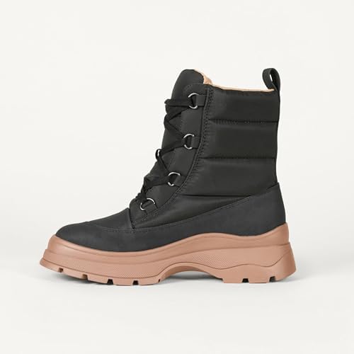 Amazon Essentials Women's Lace Up Puffer Snow Boots with Chunky Heel