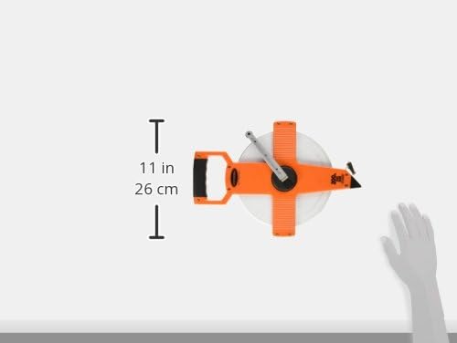Keson NR10200H Nylon Coated Steel Blade Measuring Tape with Zero Point at Tape End and Hook End (Graduations: 1/10, 1/100), 200-Foot