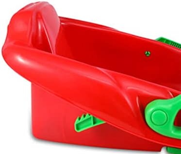 harayaa Snow Sled Steerable Toboggan Bobsled Ski Board with Steering Wheel Side Handles Reinforced Base Double Slides HDPE Heightened Back Suitable