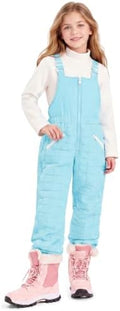 Haloumoning Girls Snow Bibs Kids Quilted Ski Overalls Waterproof Snow Pants