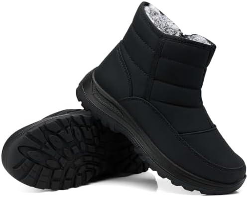 SHIBEVER Women Winter Snow Boots: Waterproof Slip on Fur Warm Ankle Boot