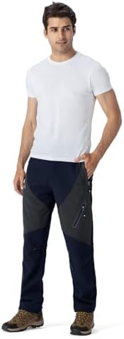 YSENTO Men's Snow Pants Fleece Lined Hiking Ski Winter Insulated Utility Work