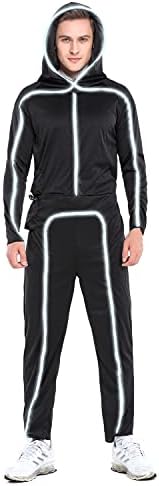 HSCTEK Light Up Adult Stick Figure Costume, Led Halloween Cosplay Men Women