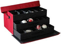 Balsam Hill Bauble Storage Bag - 72-Piece Christmas Ornament Storage Box with Drawer-Style Trays for Christmas Tree Ornaments Organization