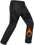 MAGCOMSEN Men's Snow Ski Pants Fleece Lined Water Resistant Winter Pants with 4 Zip Pockets for Snowboard Hiking Outdoor