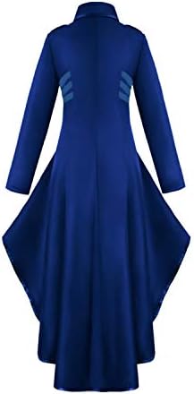 AI'MOURI Gothic Tailcoat Halloween Costumes for Women, Medieval Irregular Hem Steampunk Corset Victorian Tailcoat Jacket