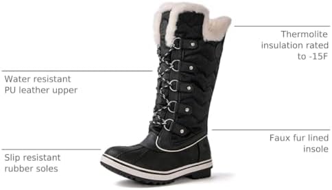 kingshow Globalwin Women’s Snow Boots – Mid-Calf-Length Winter Boots For Women with Faux Fur Lining, Insulated Cold Weather Protection, and Non-Slip Traction Sole