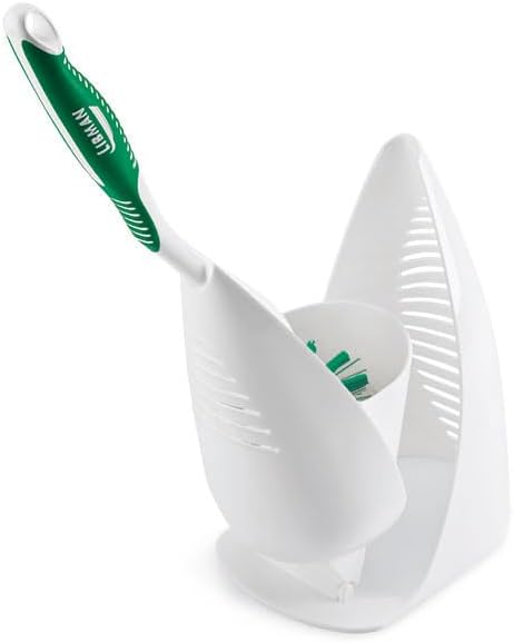 Libman 01022 Premium Angled Toilet Bowl Brush & Caddy, 4/Carton
