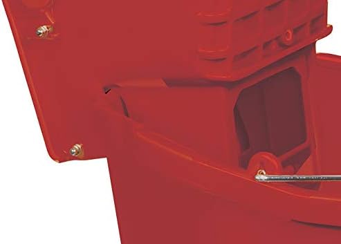 Winco Commercial Mop Bucket on Wheels, 36 Quart, Red