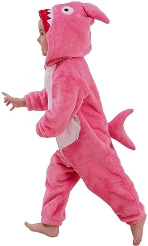 LOLANTA Boys' Girls' Dinosaur Shark Costume Flannel Jumpsuits Animal Onesie