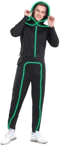 HSCTEK Light Up Adult Stick Figure Costume, Led Halloween Cosplay Men Women