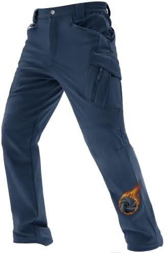 TACVASEN Men's Winter Snow Ski Pants Fleece Lined Waterproof Work Tactical