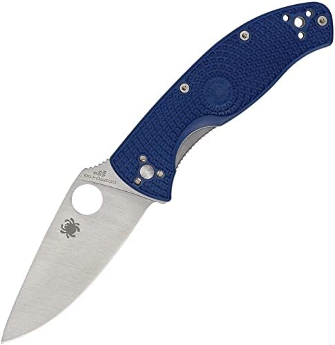 Spyderco Tenacious Lightweight Folding Pocket Knife, PlainEdge | 7.77" Overall Length, 3.9" CPM S35VN Steel Blade, Blue, FRN Handle, LinerLock, Full-Flat Grind