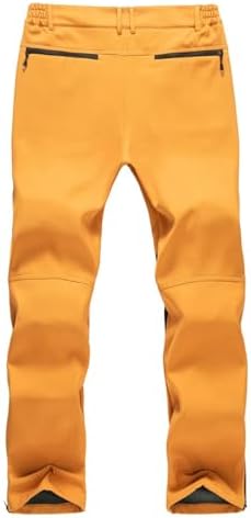 Mens Snow Ski Waterproof Softshell Snowboard Pants Outdoor Hiking Fleece Lined Zipper Bottom Leg