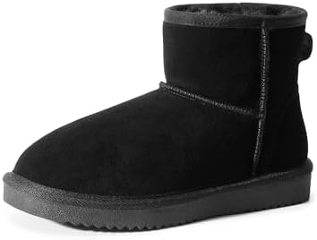 DREAM PAIRS Women's Genuine Suede Winter Mini Snow Boots