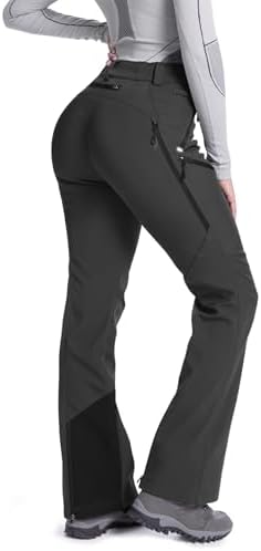 Moosehill Women's Snow Pants Flared: Zipper Mesh Vents Water Resistant