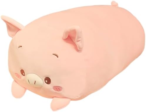 ELAINREN Giant Fluffy Pig Plush Body Pillow/23.6''