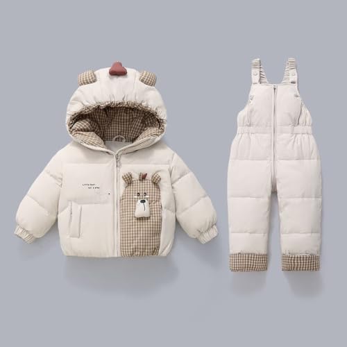 Girls Boys Bib Snow Pants and Ski Jacket Water-Resistant Insulated Snowsuit